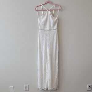 Lulu's White Lace Jumpsuit